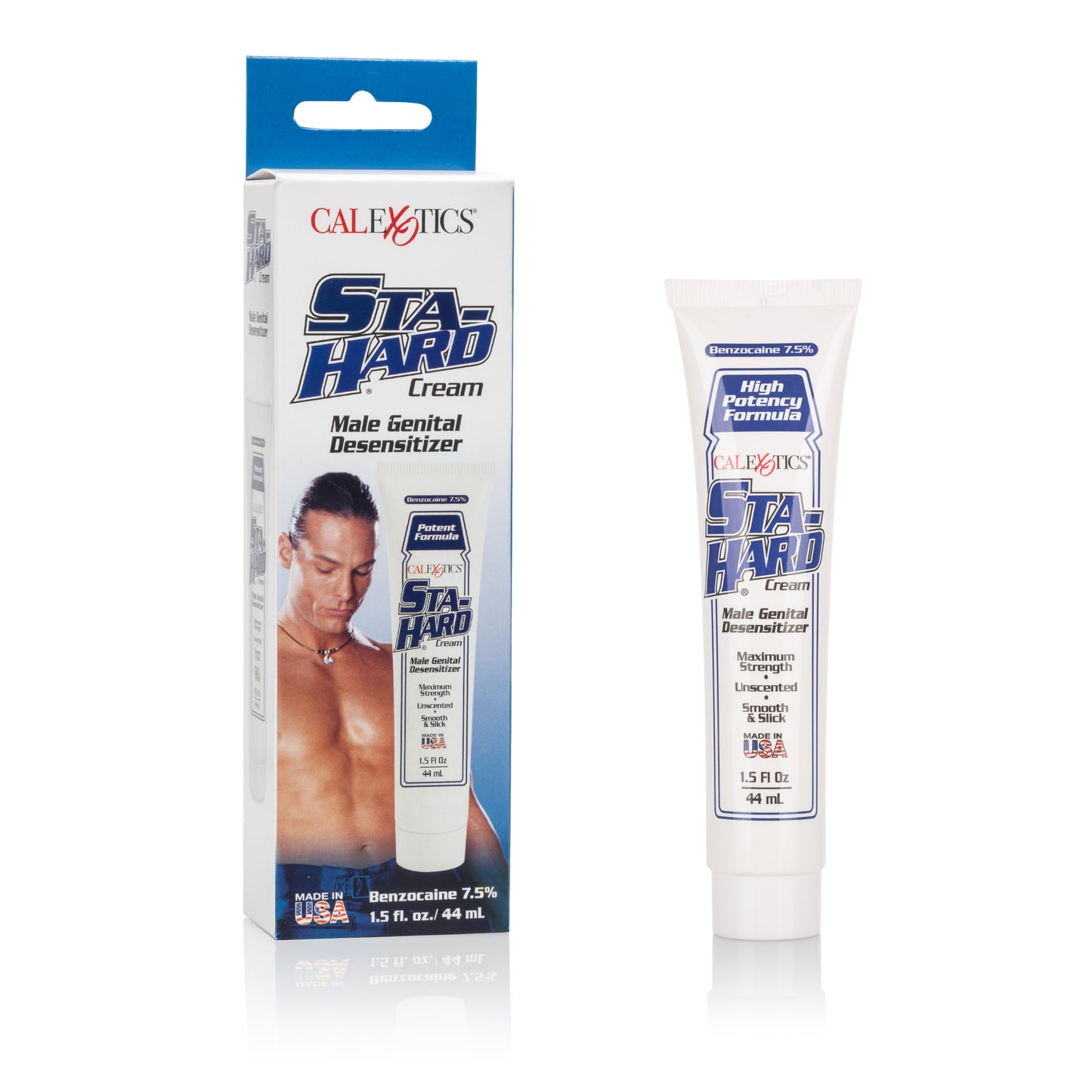 CalExotics Sta-Hard Cream - Desensitizing Formula with 7.5% Benzocaine - 2 Fl. Oz.