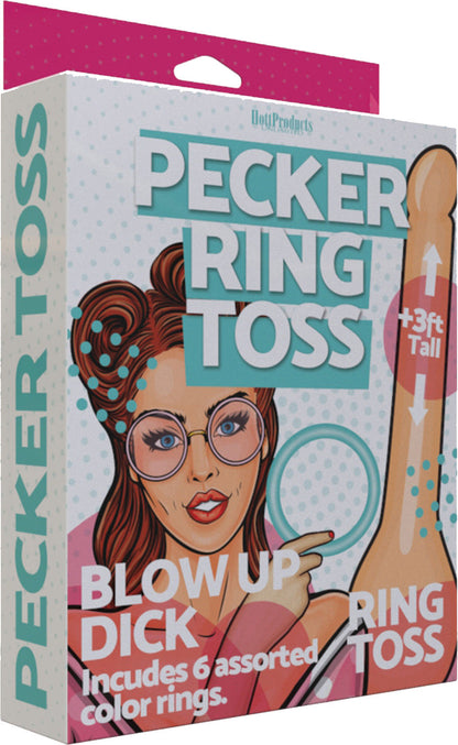 Hott Products Inflatable Pecker Ring Toss Game Set – Beige