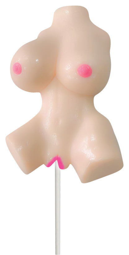 Lusty Lickers Female Torso Lollipop – Vanilla Flavor – Beige