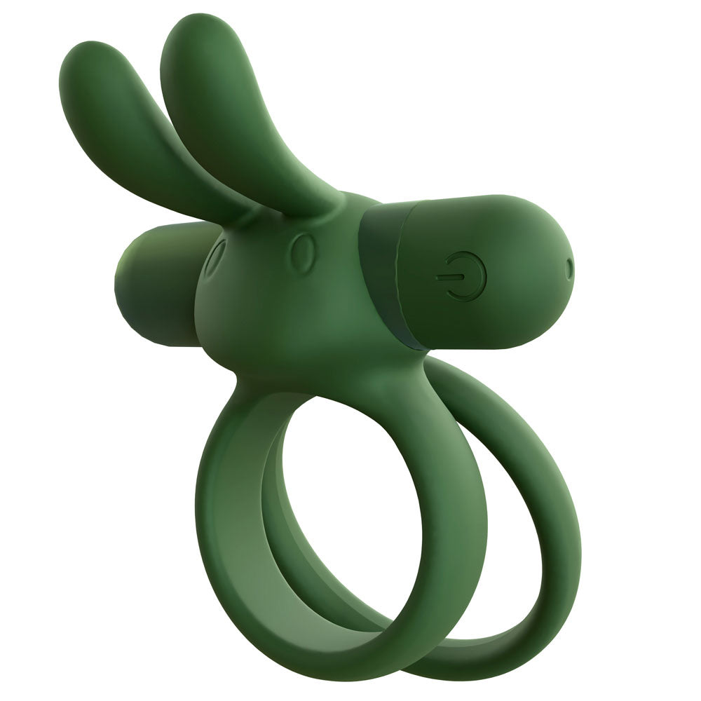 Rechargeable Ohare XL Vibrating Ring with Soft Touch Bullet – Green