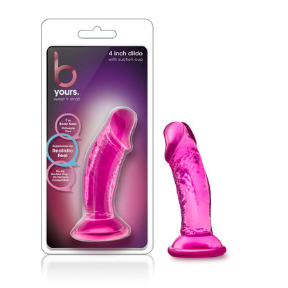 B Yours Sweet n' Small Dildo with Suction Cup - Pink - 4 Inch