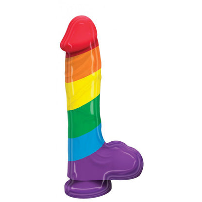Pumped Rainbow Silicone Dildo – 9.4" Waterproof with Suction Cup