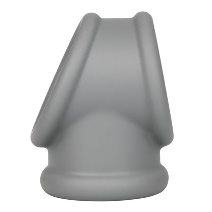 CalExotics Alpha Liquid Silicone Precision Ring - Gray - Ultra-Stretchy Cock Ring with Scrotum Support