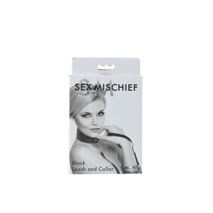 Sportsheets Sex and Mischief Leash and Collar - Adjustable Black Nylon