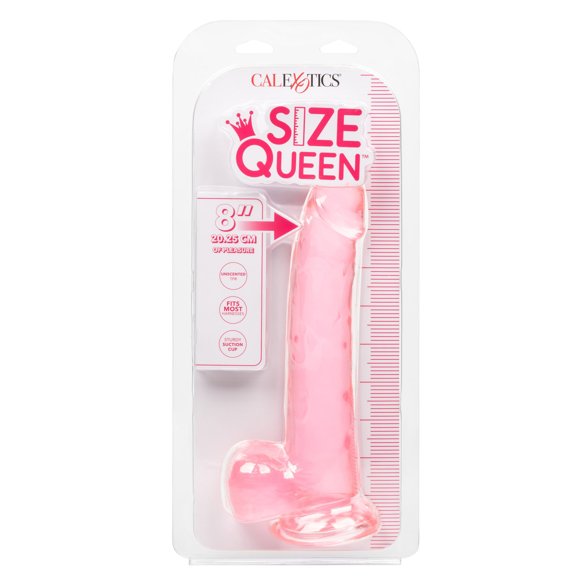 CalExotics Size Queen 8-Inch Dong - Realistic Pink Pleasure Toy
