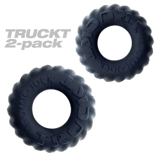 Oxballs TRUCKT 2 Piece Cockring Set - Night Black - Versatile Wear