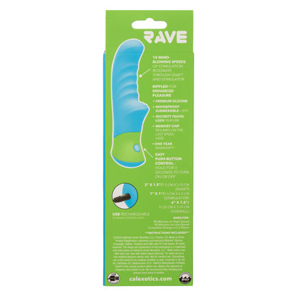 CalExotics Rave Ridged-G G-Spot Massager with 10 Vibration Speeds – Blue