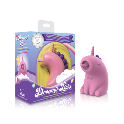 Dreamii Licks Licking Unicorn Stimulator - Multi-Speed Handheld Vibrator - Mystical Pink