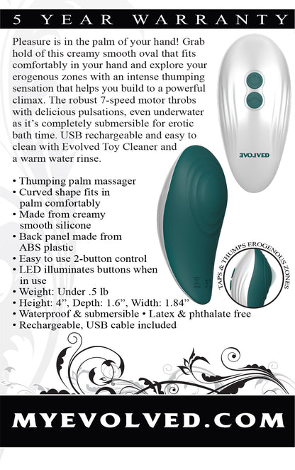 Evolved Novelties Palm Pleasure Thumping Palm Massager – Creamy Smooth