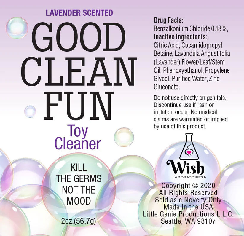 Good Clean Fun Toy Cleaner - Lavender - 2 Fl Oz - Disinfectant for Pleasure Toys