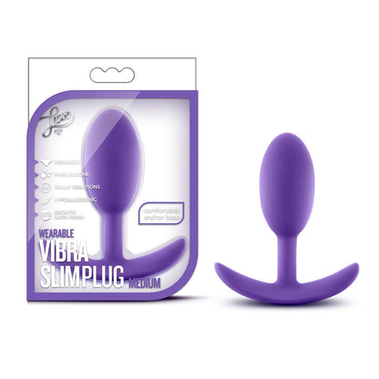 Luxe Wearable Vibra Slim Plug – Medium – Purple