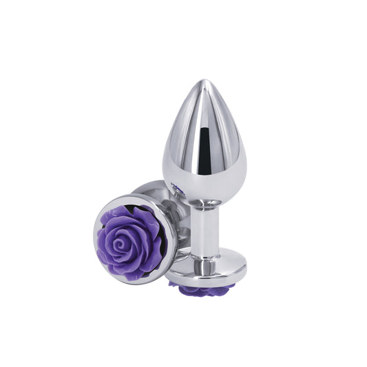 Rear Assets Rose Medium Anal Toy - Purple