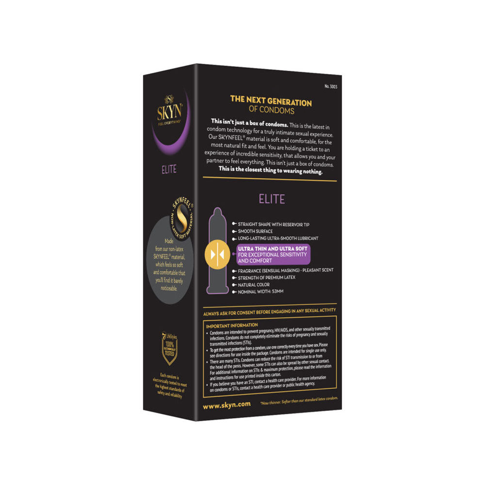 Lifestyles Skyn Elite Condoms - Ultra-Thin, Natural Feel, 12 Pack