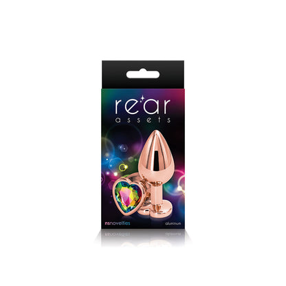 Rear Assets Rose Gold Heart Medium Anal Toy – Multi Color