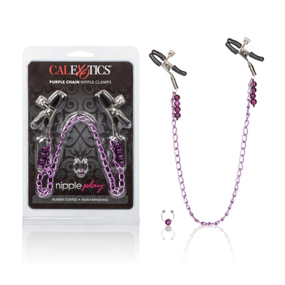 CalExotics Purple Chain Nipple Clamps – Adjustable and Comfortable