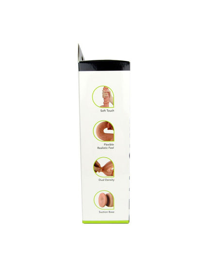 Real Skin 8" Dual Layer Dildo - Light Brown - Realistic, Waterproof, Bendable