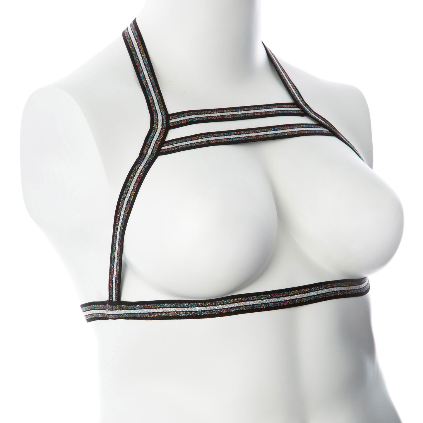 Voodoo Toys Gender Fluid Silver Lining Harness – Multi-Color, Large/XXLarge