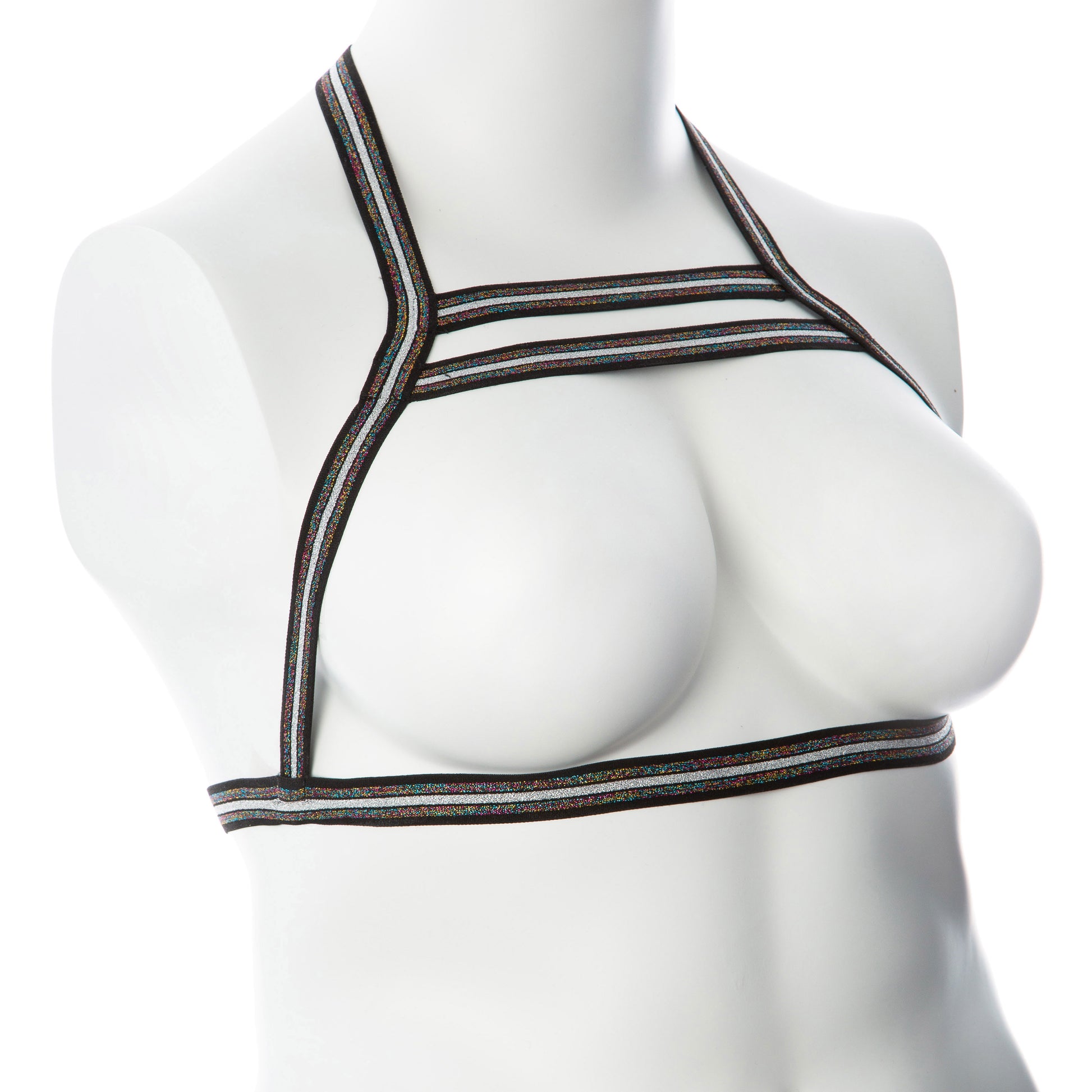 Voodoo Toys Gender Fluid Silver Lining Harness – Multi-Color, Large/XXLarge