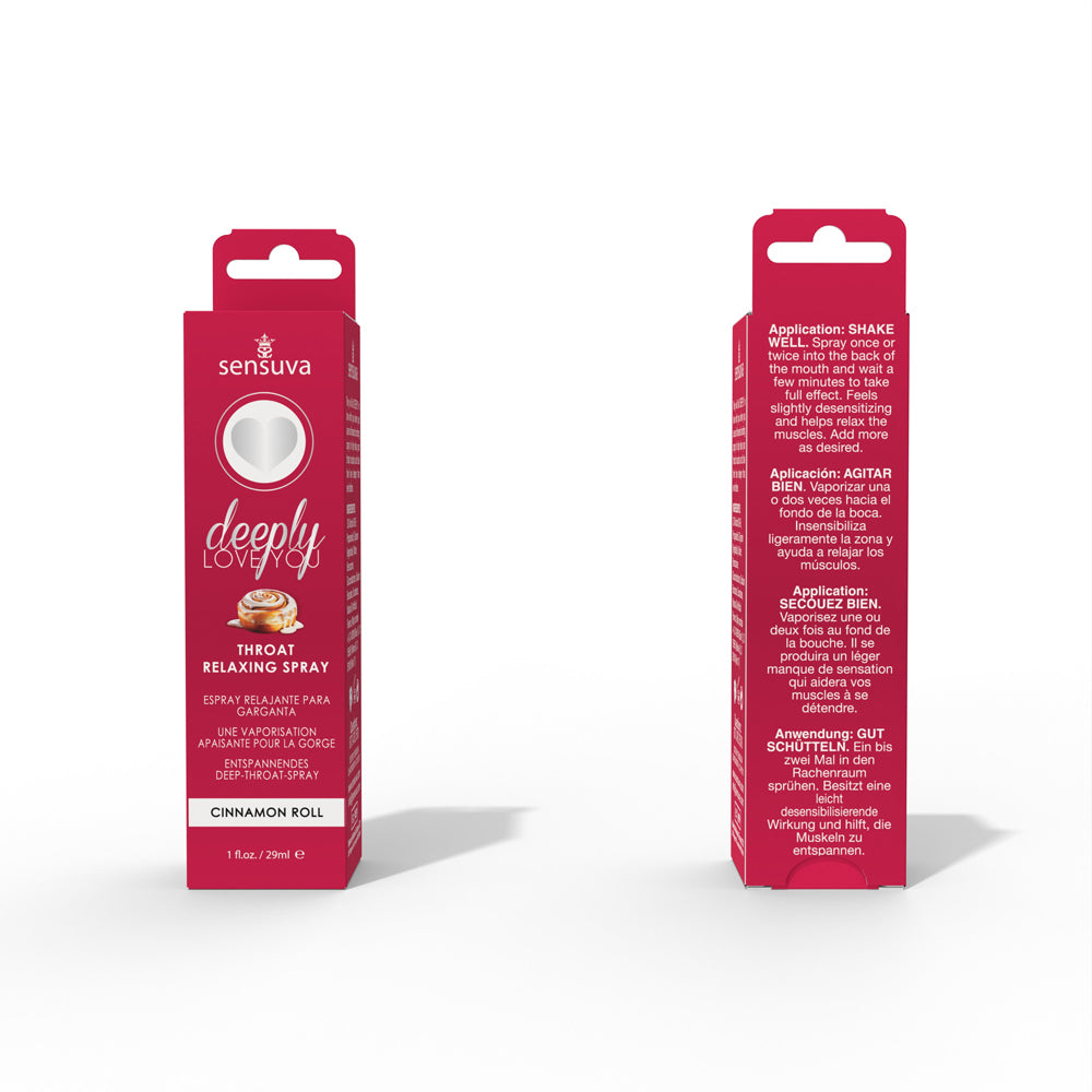 Sensuva Deeply Love You Throat Relaxing Spray - Cinnamon Roll - 1 Fl. Oz.