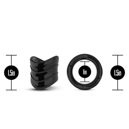 Stay Hard Beef Ball Stretcher Snug X Long - Scrotum Stretcher - Black