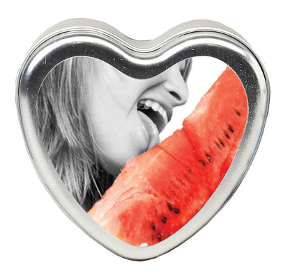 Earthly Body Edible Heart Candle - Watermelon - 4 Oz - 3-in-1 Massage Oil
