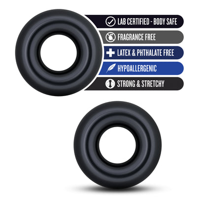 Blush Stay Hard Donut Rings – Oversized Cock Rings – Black