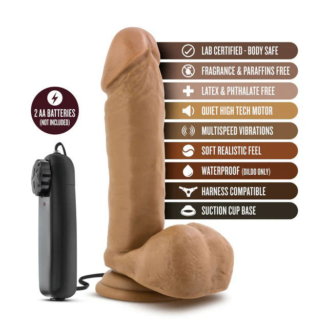 Blush Coverboy Soccer Champ Vibrating Dong - 8" Mocha