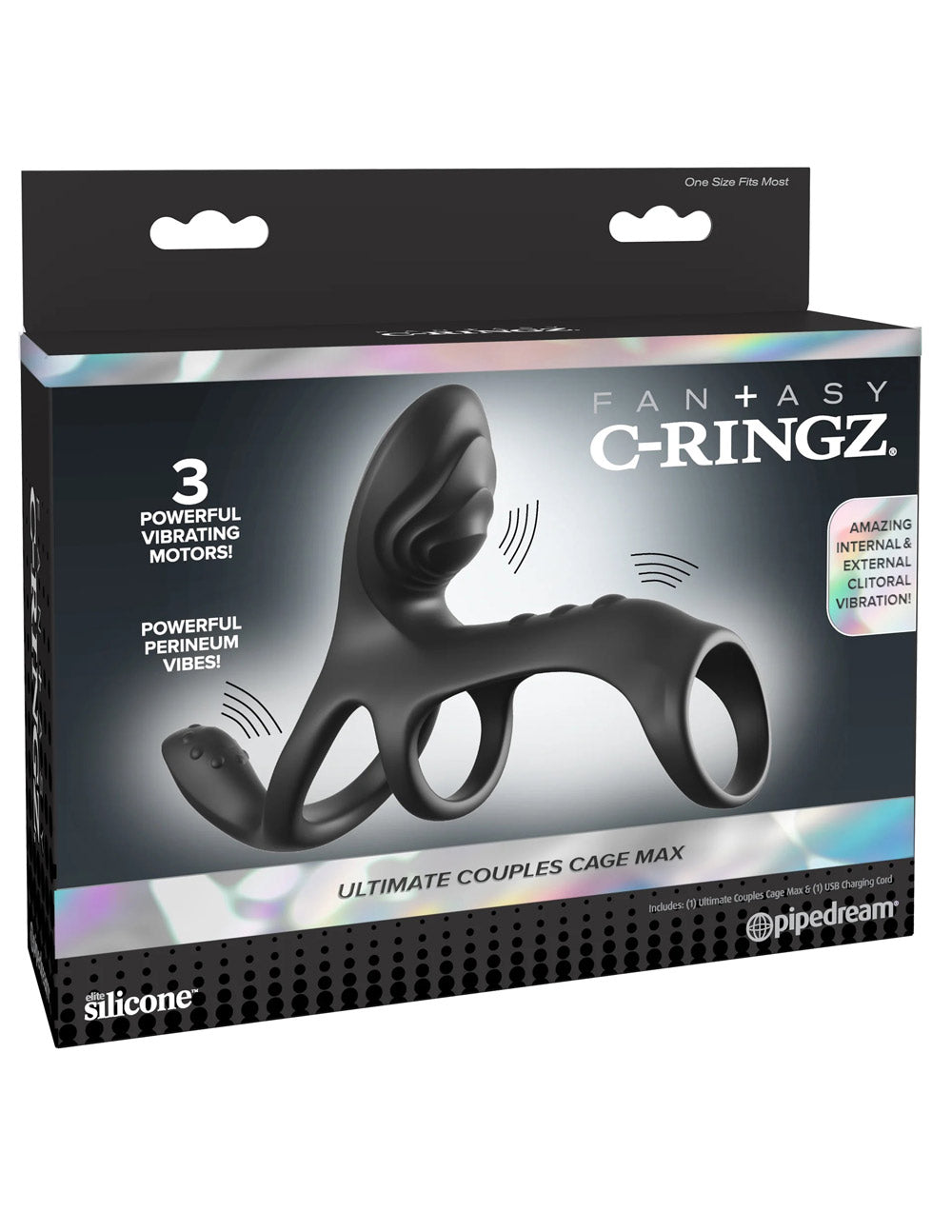 Pipedream Ultimate Couples Cage Max Cock Ring - Black