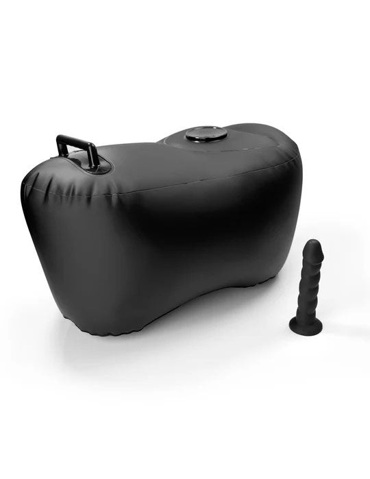 Pipedream Body Dock Inflatable Love Seat - Black - Ergonomic Design with Stability Handle