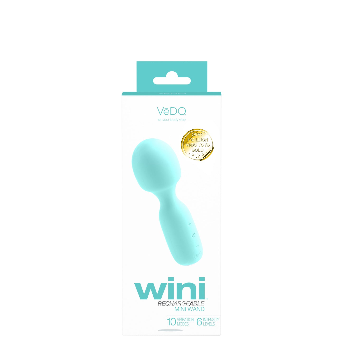VeDO Wini Rechargeable Mini Wand - Turquoise - 10 Vibration Modes