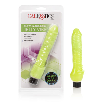CalExotics Glow-in-the-Dark Jelly Penis Vibe – Multi-Speed – Green