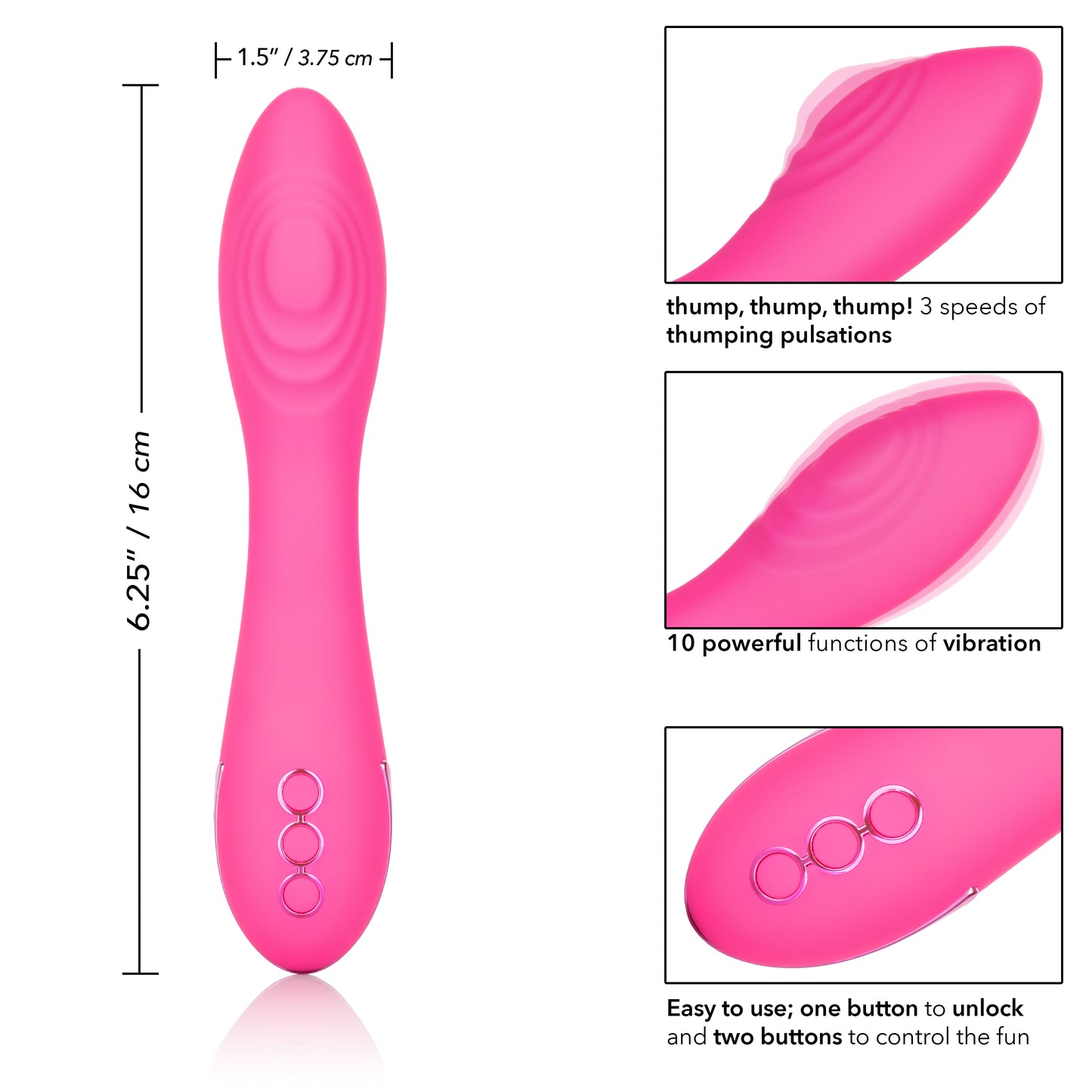 CalExotics California Dreaming Surf City Centerfold Wand Massager – Pink