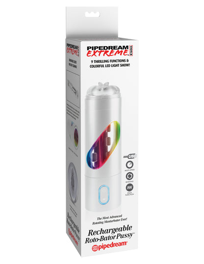 Pipedream Rechargeable Roto-Bator – Turbo Powered Male Masturbator – Silver