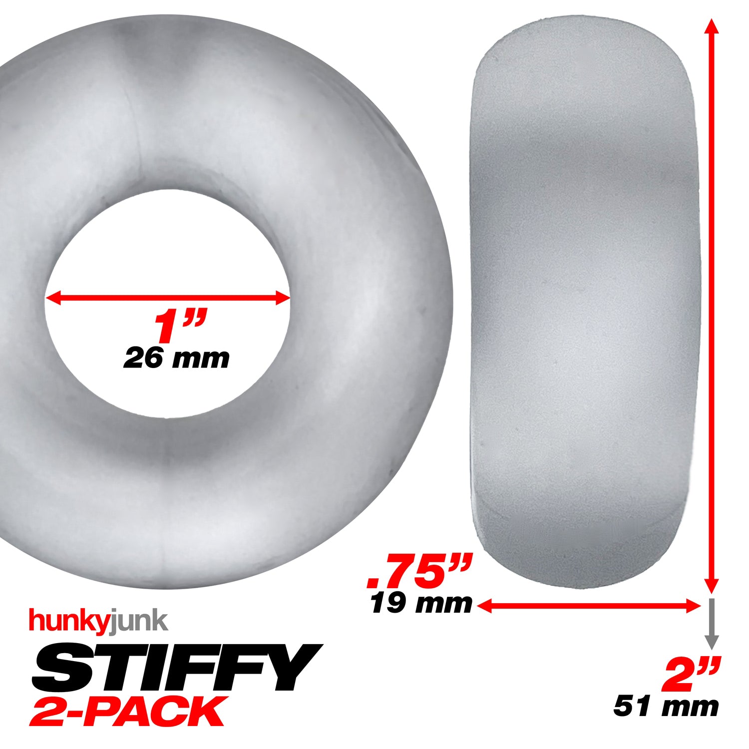 Oxballs Stiffy 2-Pack Bulge-Rings – Clear Ice
