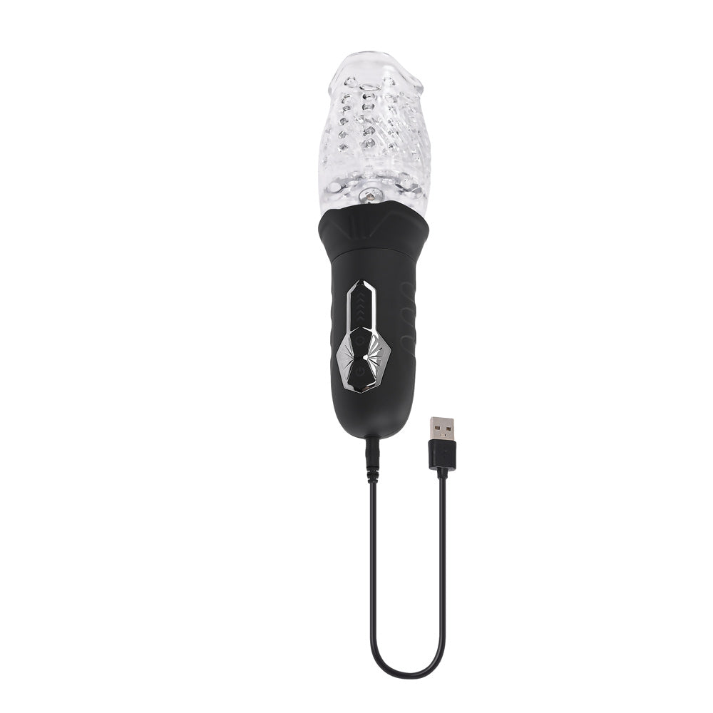 Evolved Novelties Cyclone Rechargeable Spinning Stroker – Clear/Black