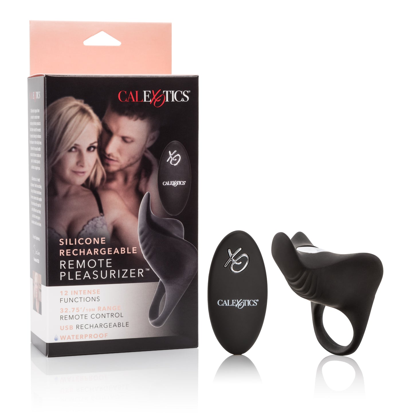CalExotics Silicone Rechargeable Remote Pleasurizer – Vibrating Couple's Enhancer – Black