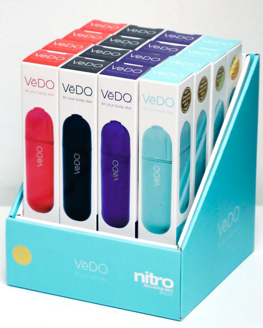 VeDO Nitro Rechargeable Bullet - Multi-Function Waterproof Vibrator - Assorted Colors