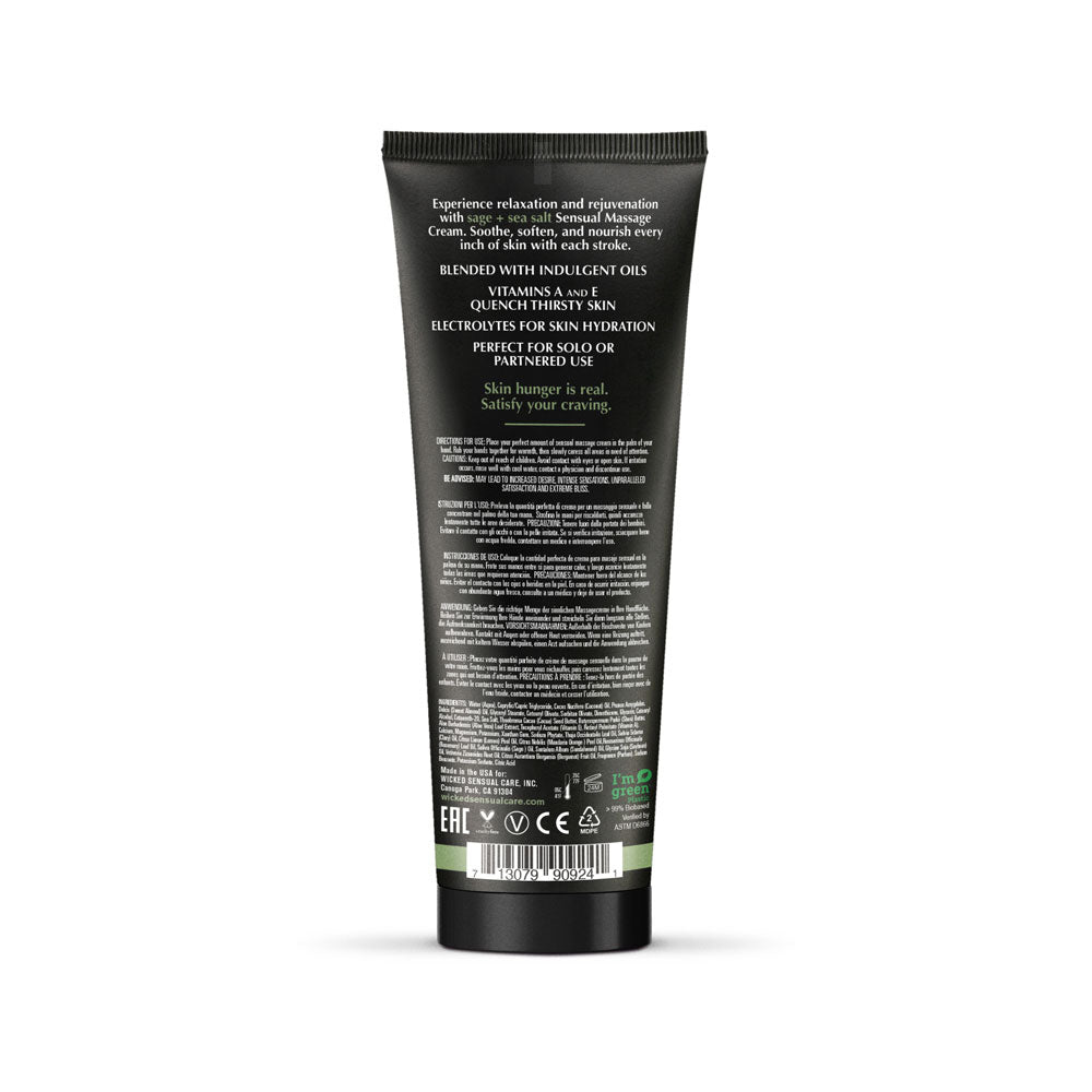 Wicked Sensual Care Sage and Sea Salt Scented Massage Cream - 4 Oz