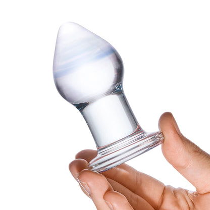 Electric Novelties Amethyst Rain Butt Plug – Glass, Purple, 2.75" Insertable Length