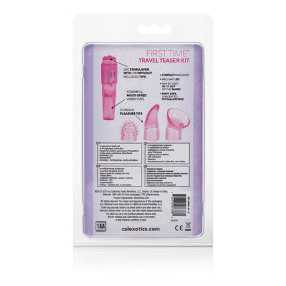 CalExotics First Time Travel Teaser Kit – Pink Pocket Massager with 3 Tips