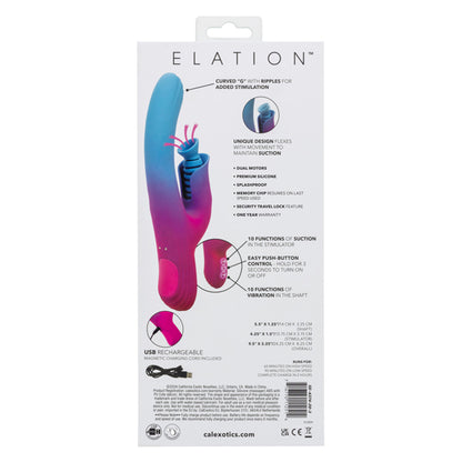 CalExotics Elation Dual Stimulator with Suction – Multi-Function, Waterproof, Rechargeable