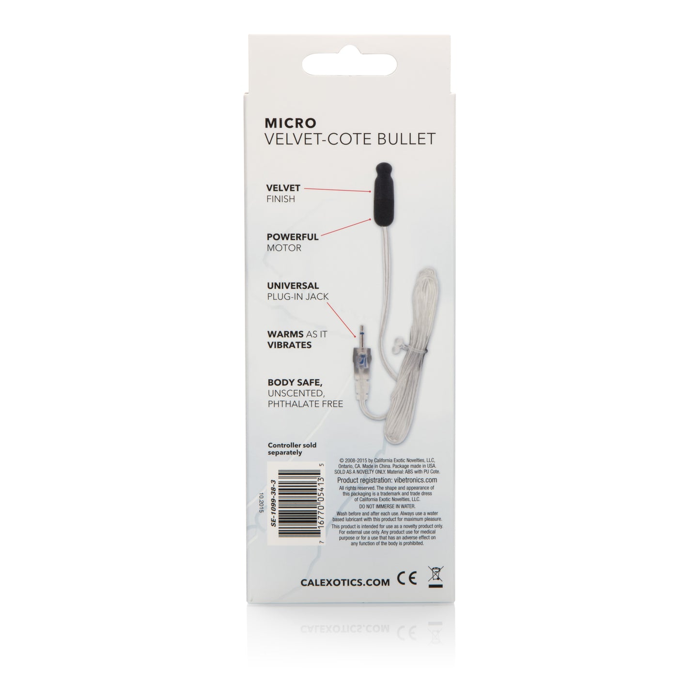 CalExotics Sterling Collection Micro Velvet-Cote Bullet Stimulator – Black