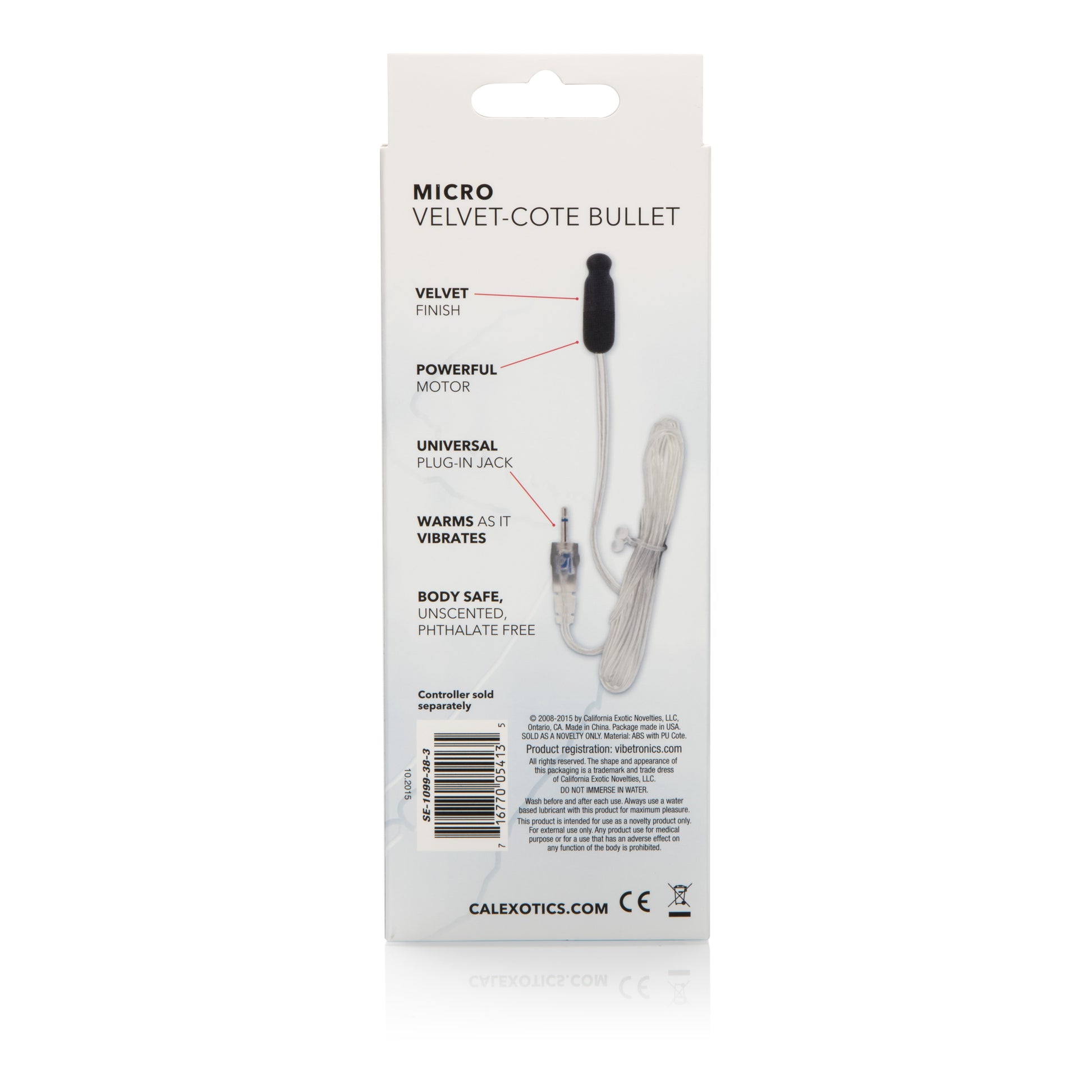 CalExotics Sterling Collection Micro Velvet-Cote Bullet Stimulator – Black