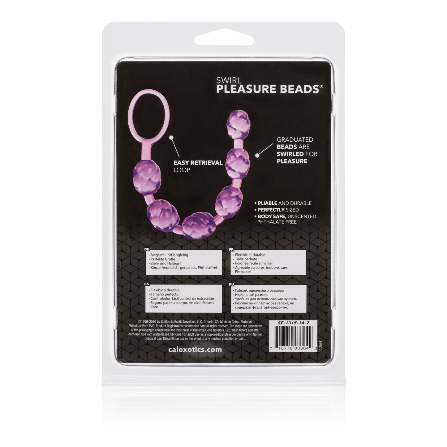 CalExotics Swirl Pleasure Beads - Purple - Graduated Crystalessence Beads