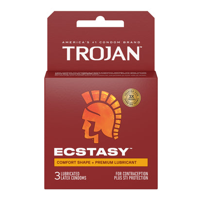 Trojan Ultra Ribbed Ecstasy Lubricated Condoms - Ribbed Design for Enhanced Stimulation