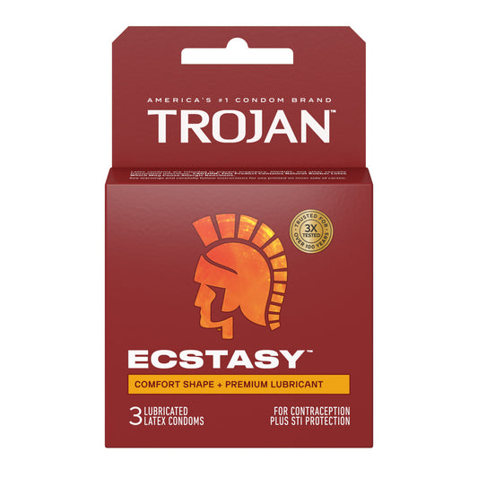 Trojan Ultra Ribbed Ecstasy Lubricated Condoms - Ribbed Design for Enhanced Stimulation
