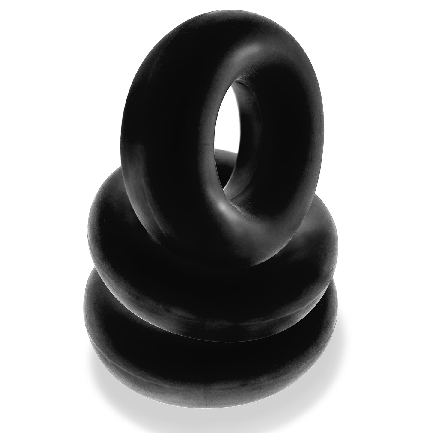 Oxballs Fat Willy 3-Pack Jumbo C-Rings - Black - Non-Rolling Grip Design