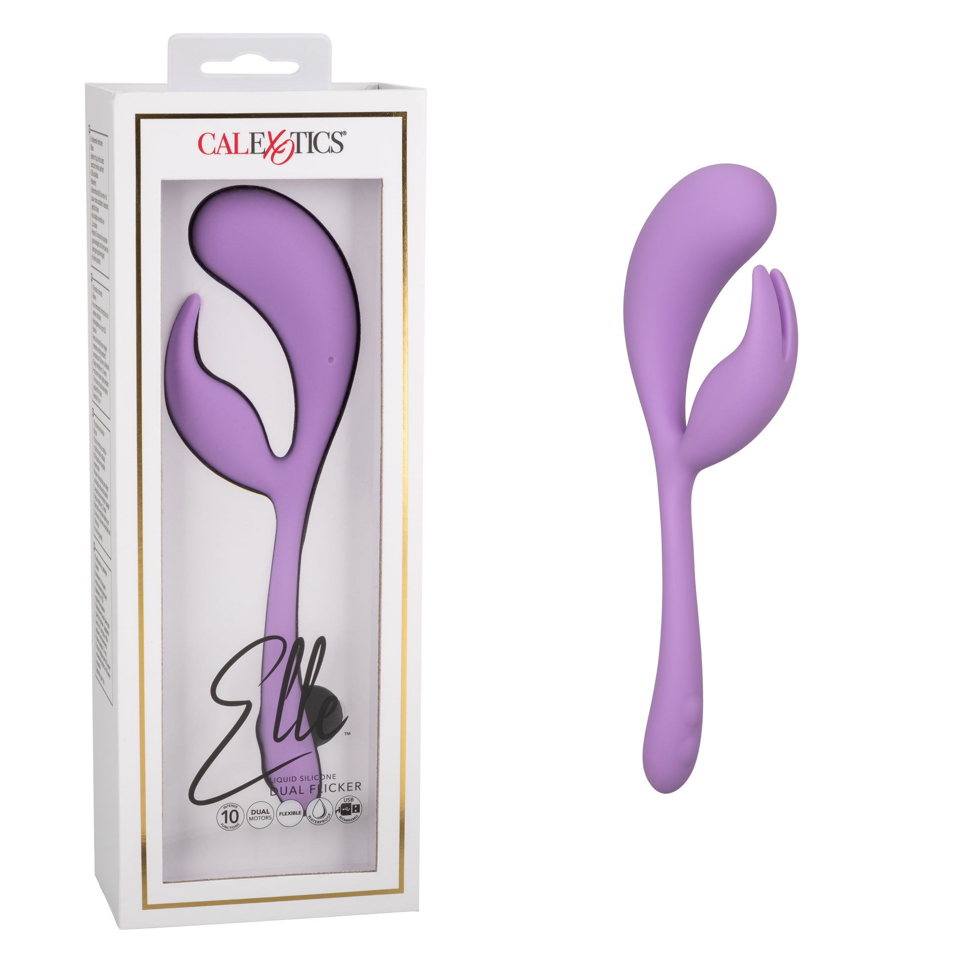 CalExotics Elle Liquid Silicone Dual Flicker Vibrator – Purple