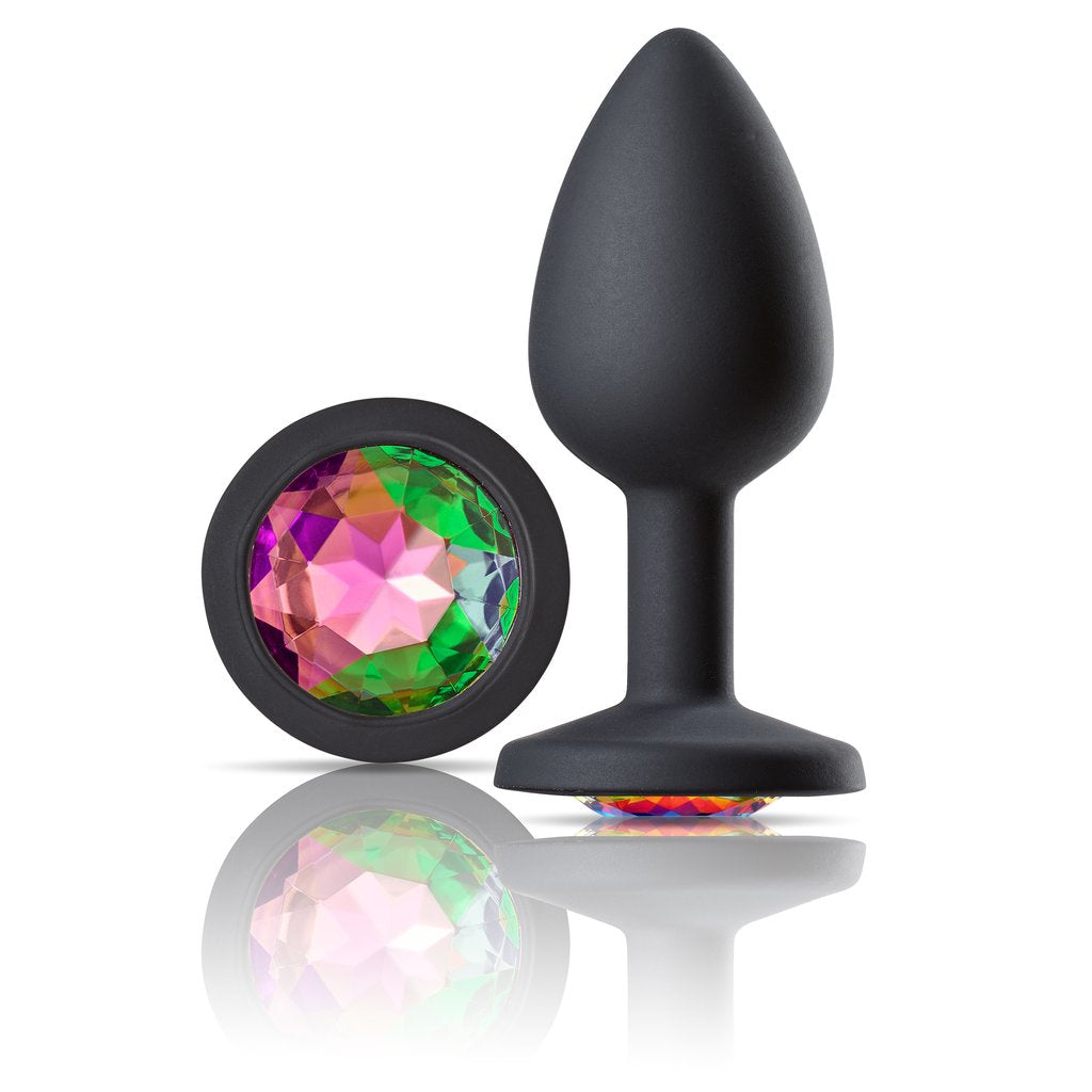 Cloud 9 Novelties Gems Jeweled Silicone Anal Plug – Small – Black