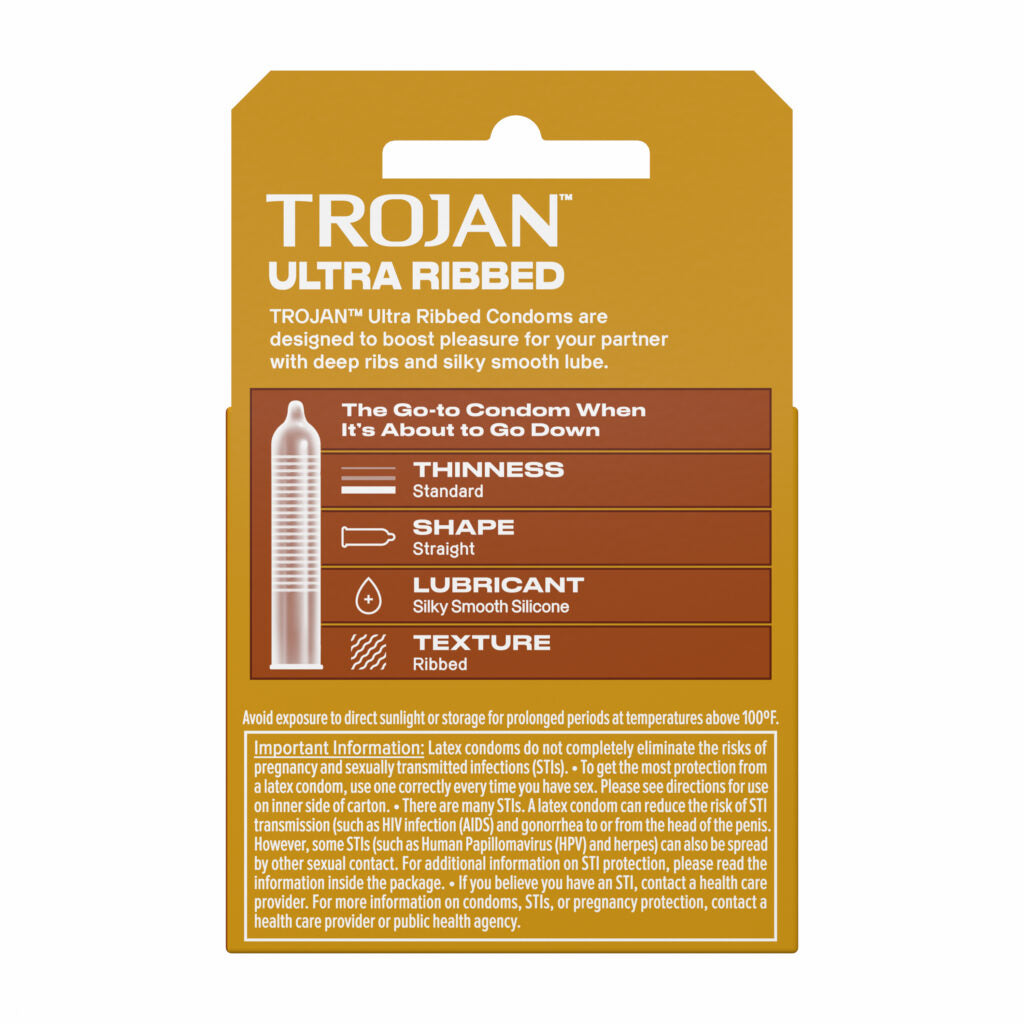 Trojan Stimulations Ultra Ribbed Lubricated Condoms - Extra Stimulation - 3 Pack